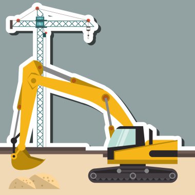 yapım aşamasında, düzenlenebilir grafik, endüstriyel taşıma makinesi konsepti simgesi