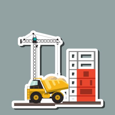 yapım aşamasında, düzenlenebilir grafik, endüstriyel taşıma makinesi konsepti simgesi