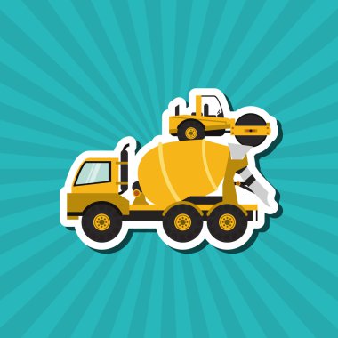 yapım aşamasında, düzenlenebilir grafik, endüstriyel taşıma makinesi konsepti simgesi