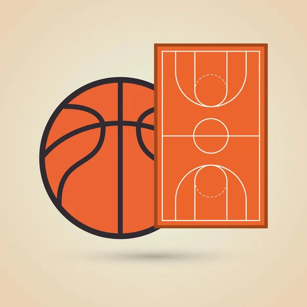 Icône de basket de couleur, illustration vectorielle — Image vectorielle