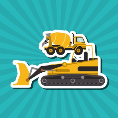 yapım aşamasında, düzenlenebilir grafik, endüstriyel taşıma makinesi konsepti simgesi