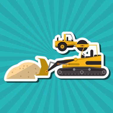 yapım aşamasında, düzenlenebilir grafik, endüstriyel taşıma makinesi konsepti simgesi