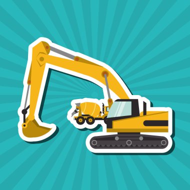 yapım aşamasında, düzenlenebilir grafik, endüstriyel taşıma makinesi konsepti simgesi