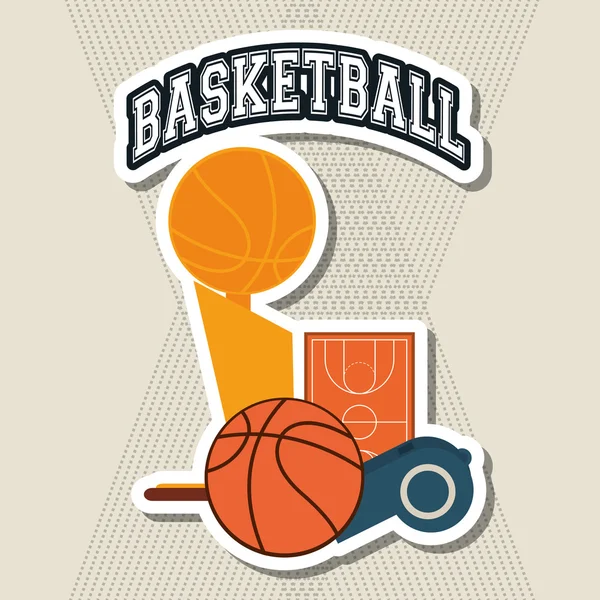 Icono de baloncesto de color, ilustración vectorial — Vector de stock