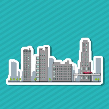 Akıllı şehir vektör tasarımı, düzenlenebilir grafiği