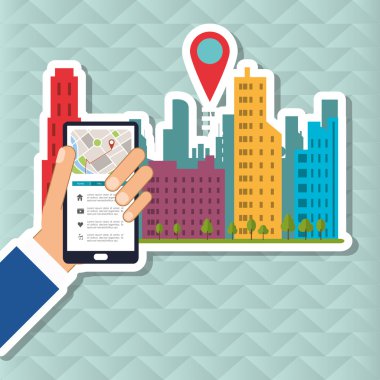 Akıllı şehir vektör tasarımı, düzenlenebilir grafiği