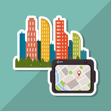 Akıllı şehir vektör tasarımı, düzenlenebilir grafiği