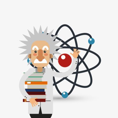Beyaz arka plan üzerinde renkli atom simgesi