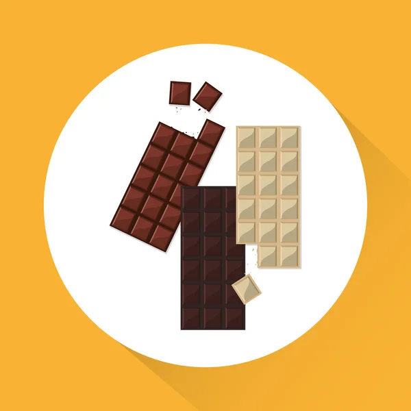 Design chocolat coloré, illustration vectorielle, sucré et délicieux — Image vectorielle