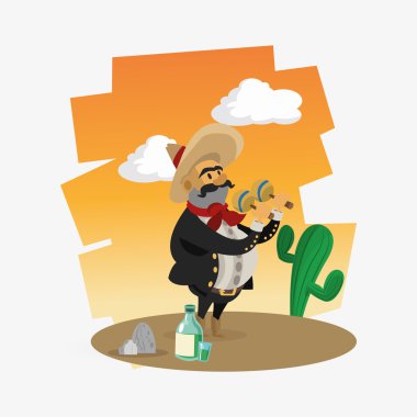 Beyaz arka plan üzerinde renkli Meksika tasarım