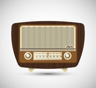 renkli retro radyo tasarım, vektör çizim
