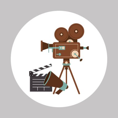 renkli retro sinema, vektör çizim