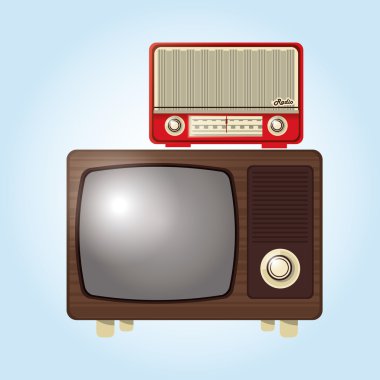 Düz resimde vintage tv tasarım hakkında