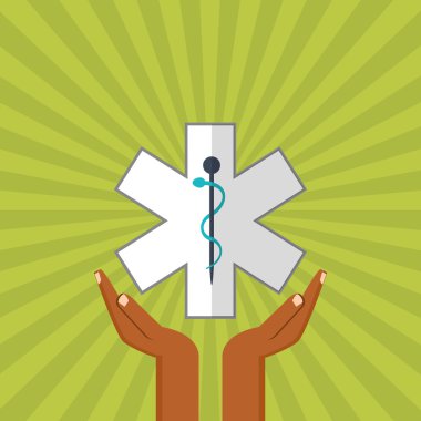 renkli tıbbi bakım tasarım, vektör çizim