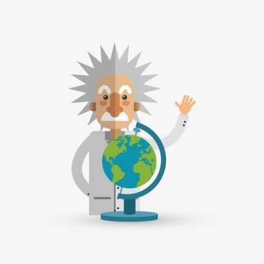 Beyaz arka plan üzerinde renkli einstein tasarım