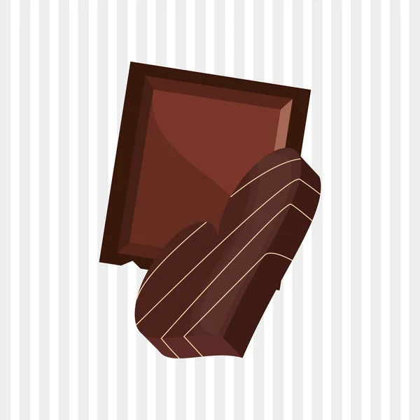 Ilustrasi datar tentang desain cokelat, manis dan lezat - Stok Vektor