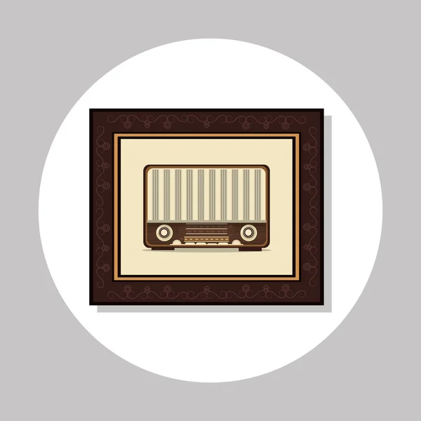 Colorful retro radio design, vector illustration — Stock Vector