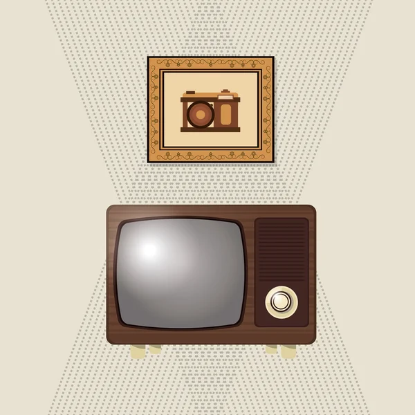 Design de tv retro colorido, ilustração vetorial — Vetor de Stock