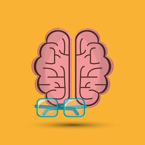 Ilustración plana sobre el diseño cerebral — Vector de stock