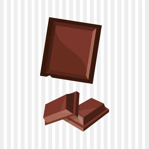 Ilustrasi datar tentang desain cokelat, manis dan lezat - Stok Vektor