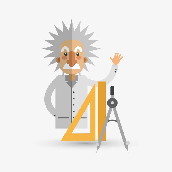 Design Einstein coloré sur fond blanc — Image vectorielle