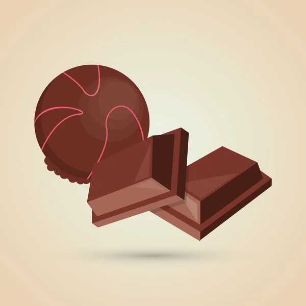 Plochý ilustrace o design, čokolády, sladké a chutné — Stockový vektor