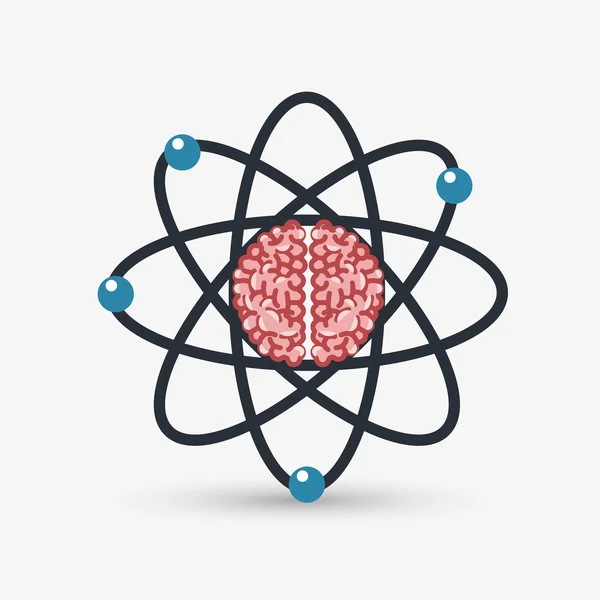Цветной иконка атома на белом фоне — стоковый вектор