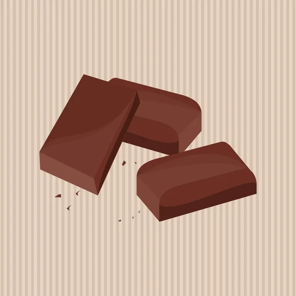 Ilustração plana sobre design de chocolate, doce e delicioso —  Vetores de Stock