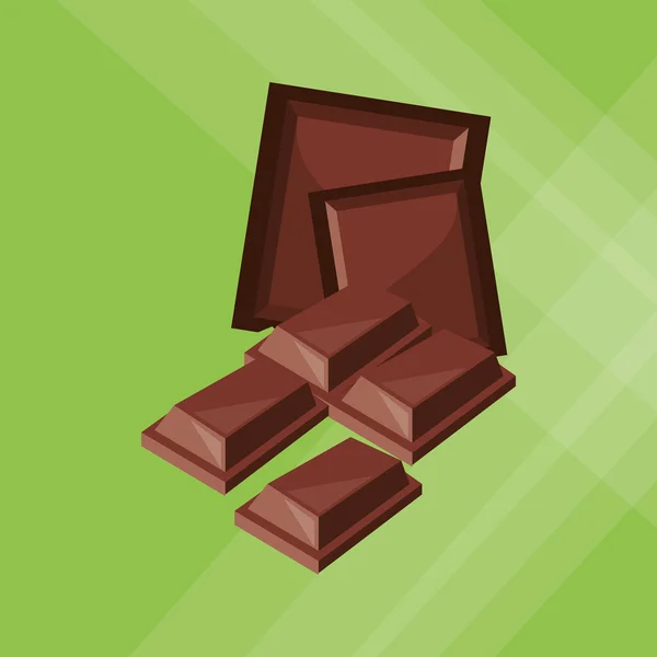 Vlakke afbeelding over chocolade design, zoet en lekker — Stockvector