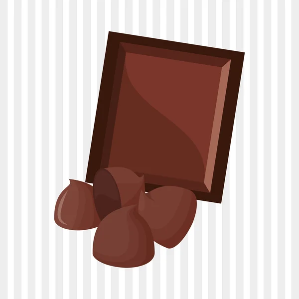 Επίπεδη εικόνα για σοκολάτα σχεδιασμό, γλυκό και νόστιμο — Διανυσματικό Αρχείο
