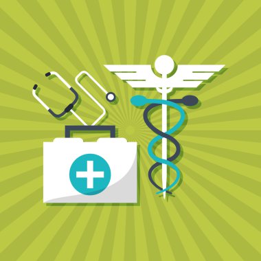 renkli tıbbi bakım tasarım, vektör çizim