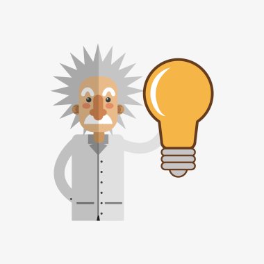 Beyaz arka plan üzerinde renkli einstein tasarım