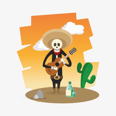 Beyaz arka plan üzerinde renkli Meksika tasarım