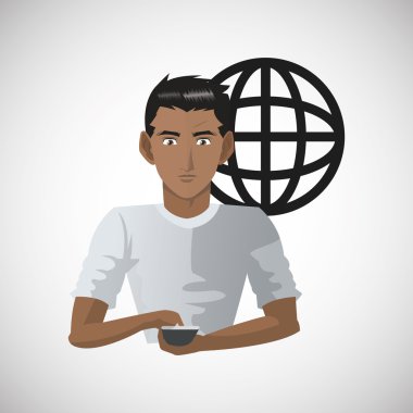 Beyaz arka plan üzerinde çocuk tasarımı ile sosyal medya