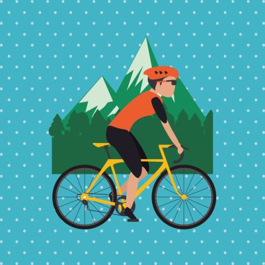 Bisiklet lifesyle tasarım düz çizimi