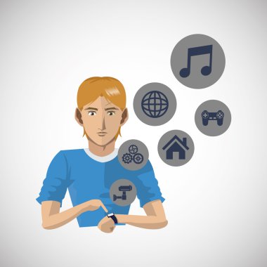 Beyaz arka plan üzerinde çocuk tasarımı ile sosyal medya