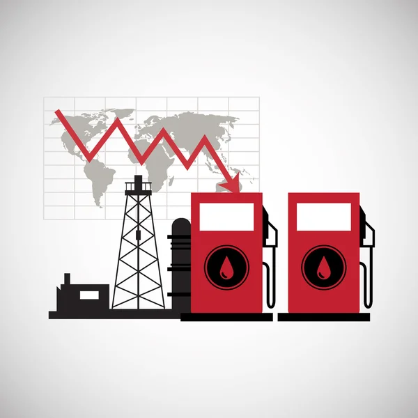 Дизайн нафти, економіка та концепція нафтової промисловості, Векторні ілюстрації — стоковий вектор
