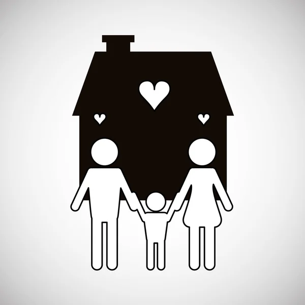 Diseño familiar, relación y concepto de hogar, ilustración vectorial — Vector de stock