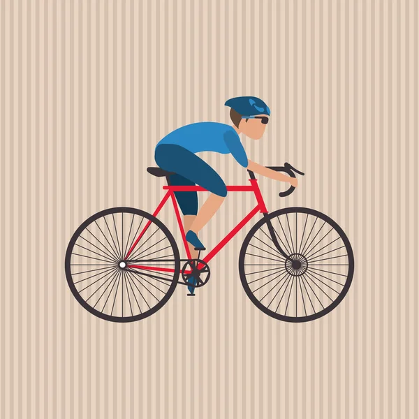 Illustrazione piatta del design del life esyle della bici — Vettoriale Stock