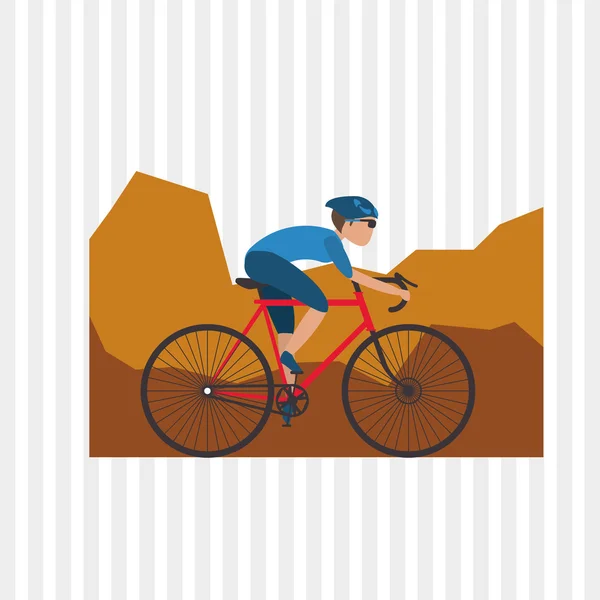 Vlakke afbeelding van fiets lifesyle ontwerp — Stockvector