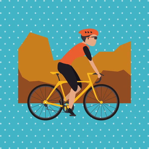 Illustration plate du design de vélo lifesyle — Image vectorielle