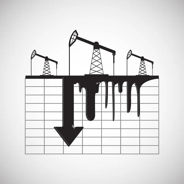 Ropný design, ekonomiky a ropy průmyslu koncepce, vektorové ilustrace — Stockový vektor