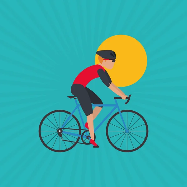 Ilustración plana del diseño de bicicleta lifesyle — Vector de stock