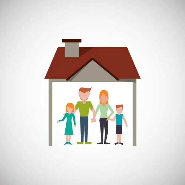 家庭设计、 关系和家居理念，矢量图 — 图库矢量图片