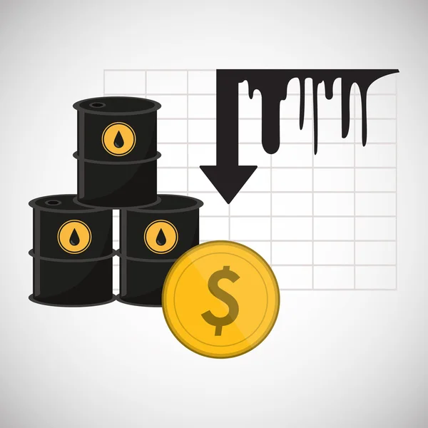 Πετρελαίου σχεδιασμό, την οικονομία και πετρέλαιο βιομηχανία έννοια, εικονογράφηση φορέας — Διανυσματικό Αρχείο