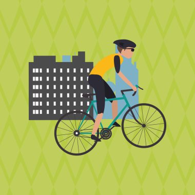 Bisiklet lifesyle tasarım düz çizimi