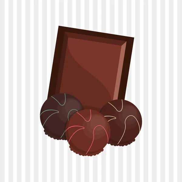 Platt illustration om choklad design, söt och läcker — Stock vektor