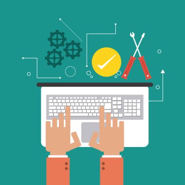 Düz resimde müşteri hizmet tasarımı hakkında