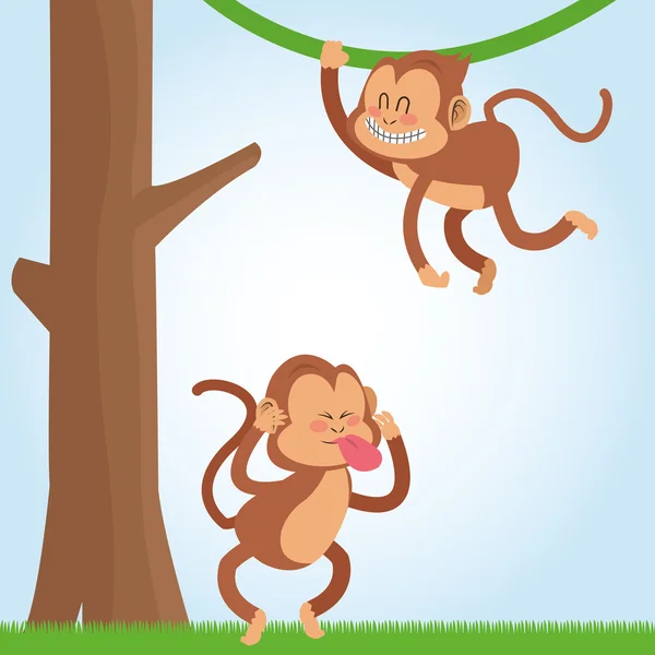 Opice design, zvířat a kreslený koncepce — Stockový vektor