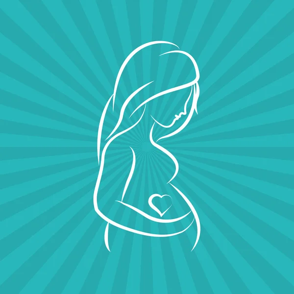 Graviditet kvinnan grafisk design, vektor illustration — Stock vektor